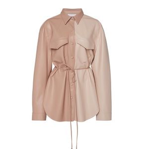 Nanushka Eddy Vegan Leather Two Tone Shirt
